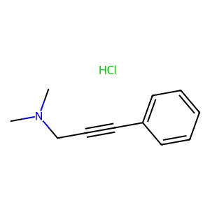2-Propyn-1-amine, N,N-dimethyl-3-phenyl-, hydrochloride structure