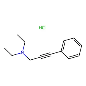 2-Propyn-1-amine, N,N-diethyl-3-phenyl-, hydrochloride structure