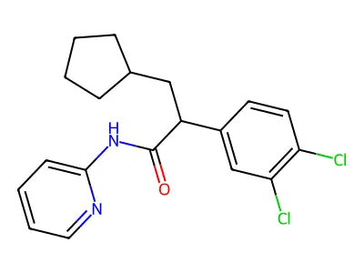 3-cyclopentyl-2-(3,4-dichlorophenyl)-N-pyridin-2-ylpropanamide structure