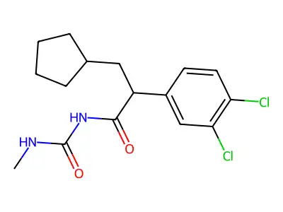 3,4-Dichloro-alpha-(cyclopentylmethyl)-N-[(methylamino)carbonyl]-benzeneacetamide structure