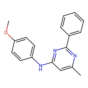 N-(4-methoxyphenyl)-6-methyl-2-phenylpyrimidin-4-amine structure