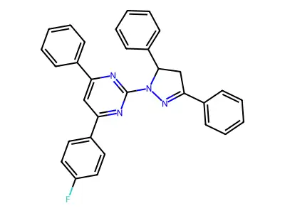 2-(3,5-Diphenyl-3,4-dihydropyrazol-2-yl)-4-(4-fluorophenyl)-6-phenylpyrimidine structure