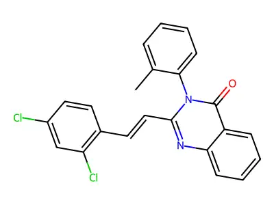 2-[(E)-2-(2,4-dichlorophenyl)ethenyl]-3-(2-methylphenyl)quinazolin-4-one structure
