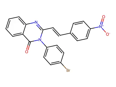 3-(4-bromophenyl)-2-[(E)-2-(4-nitrophenyl)ethenyl]quinazolin-4-one structure