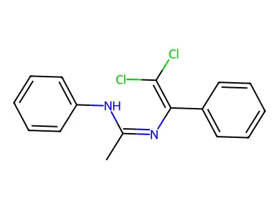 N'-(2,2-dichloro-1-phenylethenyl)-N-phenylethanimidamide structure