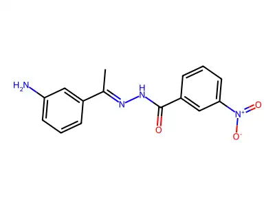 N-[1-(3-aminophenyl)ethylideneamino]-3-nitrobenzamide structure