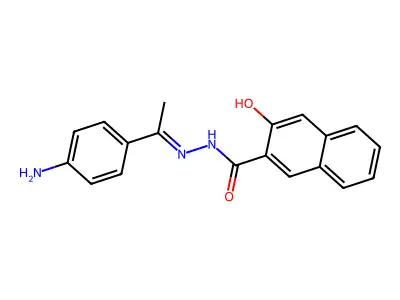3-Hydroxy-2-naphthalenecarboxylic acid 2-[1-(4-aminophenyl)ethylidene]hydrazide structure