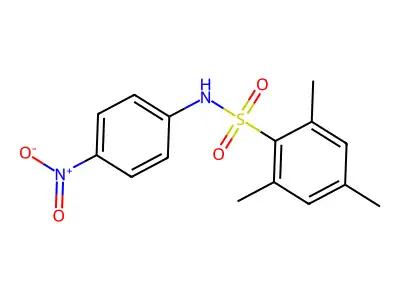 2,4,6-trimethyl-N-(4-nitrophenyl)benzenesulfonamide structure