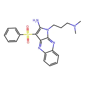 3-(Benzenesulfonyl)-1-[3-(dimethylamino)propyl]pyrrolo[3,2-b]quinoxalin-2-amine structure