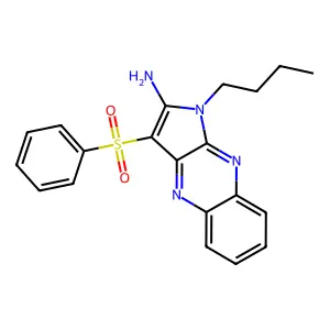 3-(Benzenesulfonyl)-1-butylpyrrolo[3,2-b]quinoxalin-2-amine structure