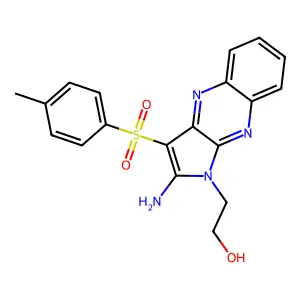2-{2-amino-3-[(4-methylphenyl)sulfonyl]-1H-pyrrolo[2,3-b]quinoxalin-1-yl}ethanol structure