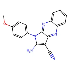 2-amino-1-(4-methoxyphenyl)-1H-pyrrolo[2,3-b]quinoxaline-3-carbonitrile structure