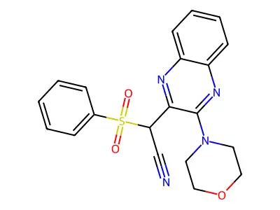 2-(3-Morpholinoquinoxalin-2-yl)-2-(phenylsulfonyl)acetonitrile structure
