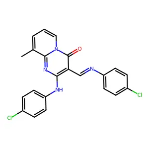 2-[(4-Chlorophenyl)amino]-3-((E)-[(4-chlorophenyl)imino]methyl)-9-methyl-4H-pyrido[1,2-a]pyrimidin-4-one structure