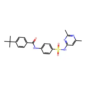 4-tert-butyl-N-{4-[(2,6-dimethylpyrimidin-4-yl)sulfamoyl]phenyl}benzamide structure