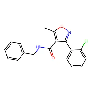 N-benzyl-3-(2-chlorophenyl)-5-methyl-1,2-oxazole-4-carboxamide structure