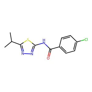 4-chloro-N~1~-(5-isopropyl-1,3,4-thiadiazol-2-yl)benzamide structure
