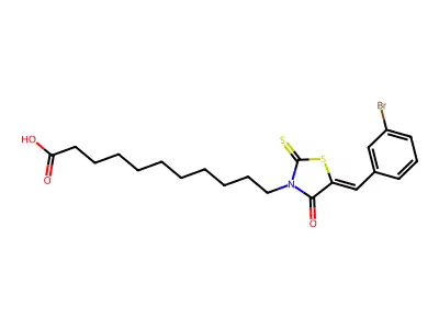 11-(5-(3-Bromobenzylidene)-4-oxo-2-thioxo-1,3-thiazolidin-3-YL)undecanoic acid structure
