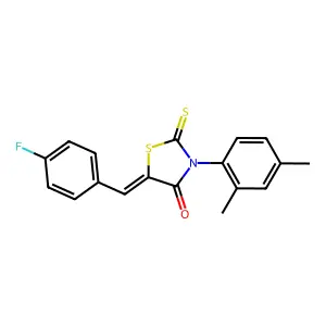 (Z)-3-(2,4-dimethylphenyl)-5-(4-fluorobenzylidene)-2-thioxothiazolidin-4-one structure