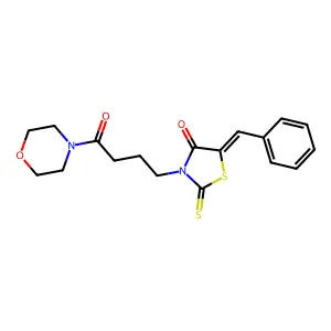 (Z)-5-benzylidene-3-(4-morpholino-4-oxobutyl)-2-thioxothiazolidin-4-one structure