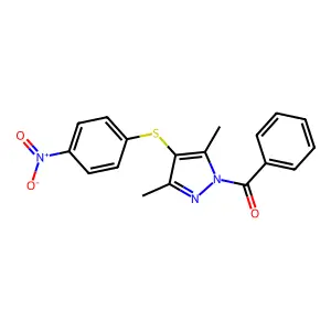 [3,5-Dimethyl-4-(4-nitrophenyl)sulfanylpyrazol-1-yl]-phenylmethanone structure