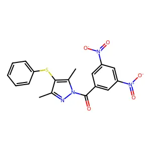 (3,5-Dimethyl-4-phenylsulfanylpyrazol-1-yl)-(3,5-dinitrophenyl)methanone structure