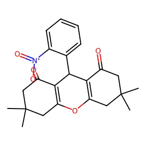 3,3,6,6-tetramethyl-9-(2-nitrophenyl)-4,5,7,9-tetrahydro-2H-xanthene-1,8-dione structure