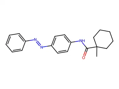 1-methyl-N-{4-[(E)-phenyldiazenyl]phenyl}cyclohexanecarboxamide structure