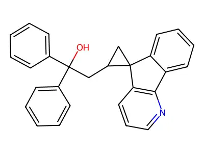 1,1-Diphenyl-2-(spiro[cyclopropane-1,5'-indeno[1,2-b]pyridin]-2-yl)ethan-1-ol structure