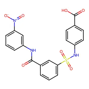 4-[[3-[(3-Nitrophenyl)carbamoyl]phenyl]sulfonylamino]benzoic acid structure