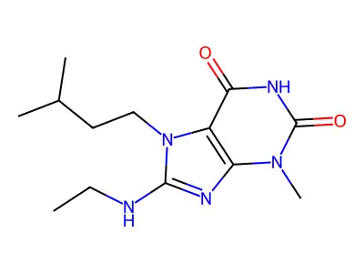 8-(Ethylamino)-3-methyl-7-(3-methylbutyl)purine-2,6-dione structure