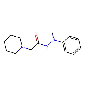 N'-methyl-N'-phenyl-2-(1-piperidinyl)acetohydrazide structure