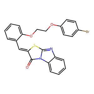 (2Z)-2-{2-[2-(4-bromophenoxy)ethoxy]benzylidene}[1,3]thiazolo[3,2-a]benzimidazol-3(2H)-one structure