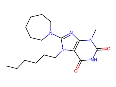 8-(Azepan-1-yl)-7-hexyl-3-methylpurine-2,6-dione structure