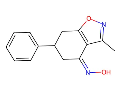 (NZ)-N-(3-methyl-6-phenyl-6,7-dihydro-5H-1,2-benzoxazol-4-ylidene)hydroxylamine structure