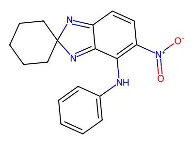 5-nitro-N-phenylspiro[benzimidazole-2,1'-cyclohexan]-4-amine structure