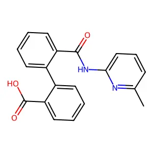 2'-{[(6-Methyl-2-pyridinyl)amino]carbonyl}[1,1'-biphenyl]-2-carboxylic acid structure