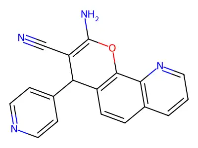 2-amino-4-(pyridin-4-yl)-4H-pyrano[3,2-h]quinoline-3-carbonitrile structure