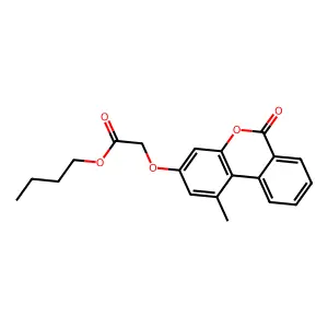 butyl [(1-methyl-6-oxo-6H-benzo[c]chromen-3-yl)oxy]acetate structure