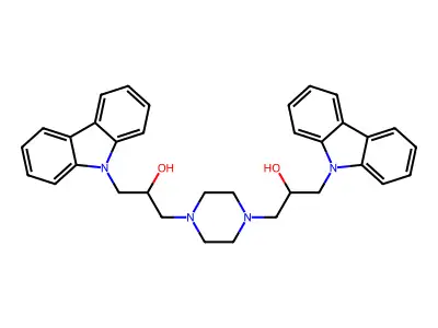 1-Carbazol-9-yl-3-[4-(3-carbazol-9-yl-2-hydroxypropyl)piperazin-1-yl]propan-2-ol structure