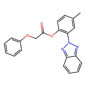 2-(2H-1,2,3-benzotriazol-2-yl)-4-methylphenyl phenoxyacetate structure