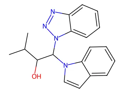 1-(1H-1,2,3-Benzotriazol-1-yl)-1-(1H-indol-1-yl)-3-methylbutan-2-ol structure