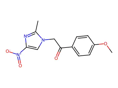 1-(4-methoxyphenyl)-2-(2-methyl-4-nitro-1H-imidazol-1-yl)ethan-1-one structure
