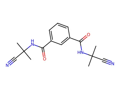 N1,N3-Bis(1-cyano-1-methylethyl)benzene-1,3-dicarboxamide structure