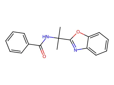 N-[2-(1,3-benzoxazol-2-yl)propan-2-yl]benzamide structure