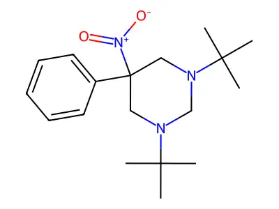 1,3-Di-tert-butyl-5-nitro-5-phenyl-1,3-diazinane structure
