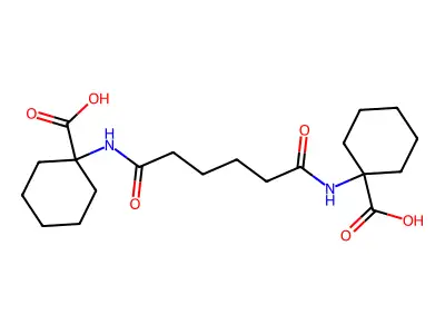 1-{5-[(1-Carboxycyclohexyl)carbamoyl]-pentanamido}-cyclohexane-1-carboxylic acid structure