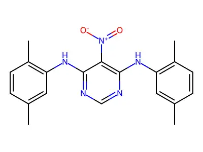 4,6-Bis(2,5-dimethylanilino)-5-nitropyrimidine structure