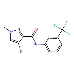 4-Bromo-1-methyl-N-[3-(trifluoromethyl)phenyl]-1H-pyrazole-3-carboxamide structure