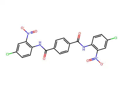 1-N,4-N-bis(4-chloro-2-nitrophenyl)benzene-1,4-dicarboxamide structure